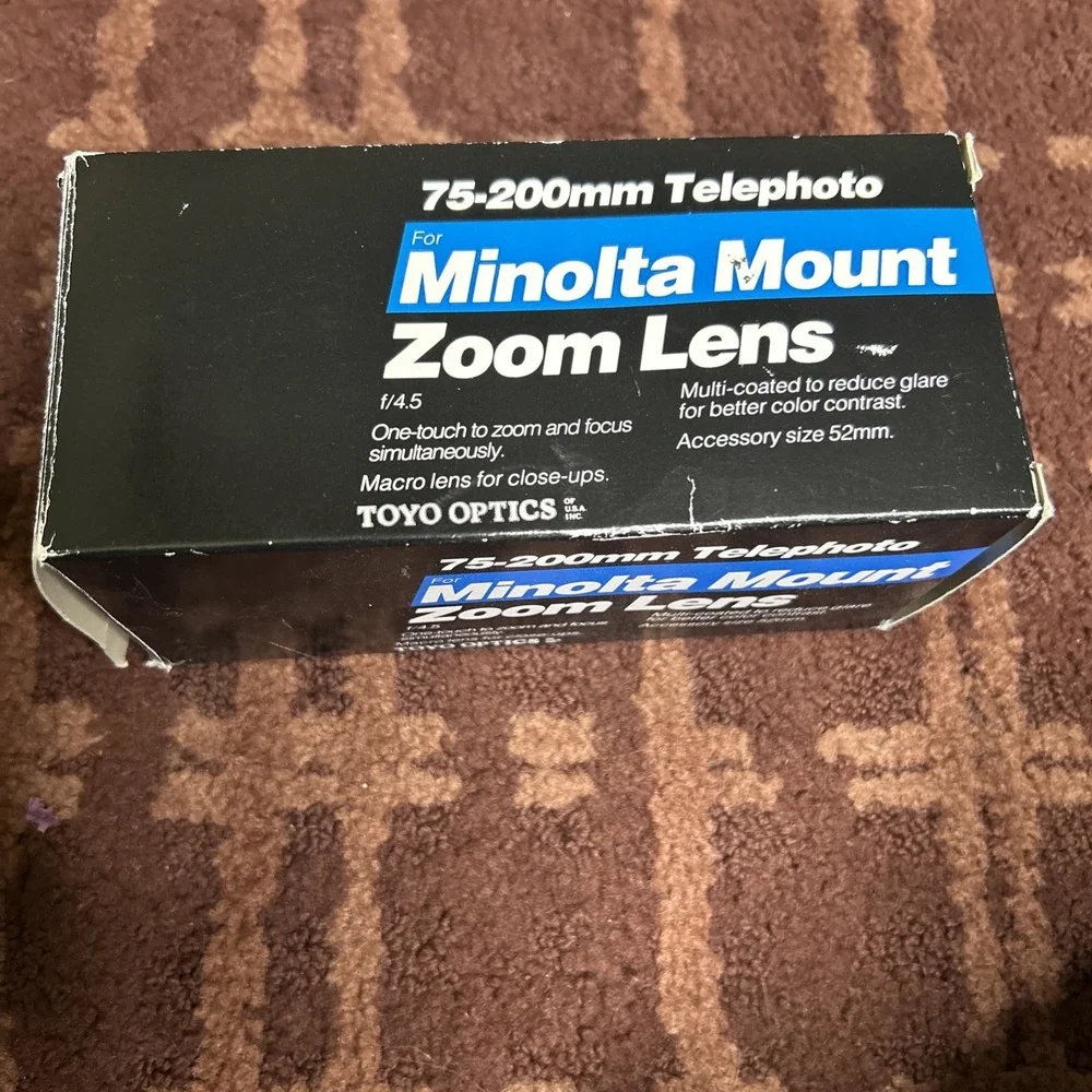 Minolta Mount Zoom‎ Lens 75-200mm Telephoto f/4.5 *Worn Box